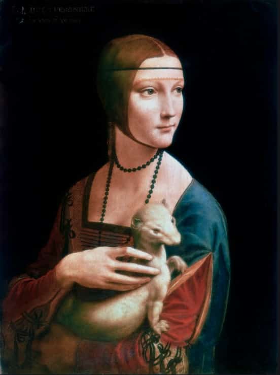 La Dame a l hermine de Leonard de Vinci