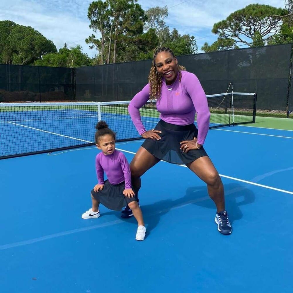 Serena Williams pose avec sa fille Olympia