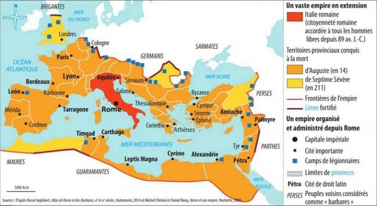 carte empire romain 3e siècle de notre ère