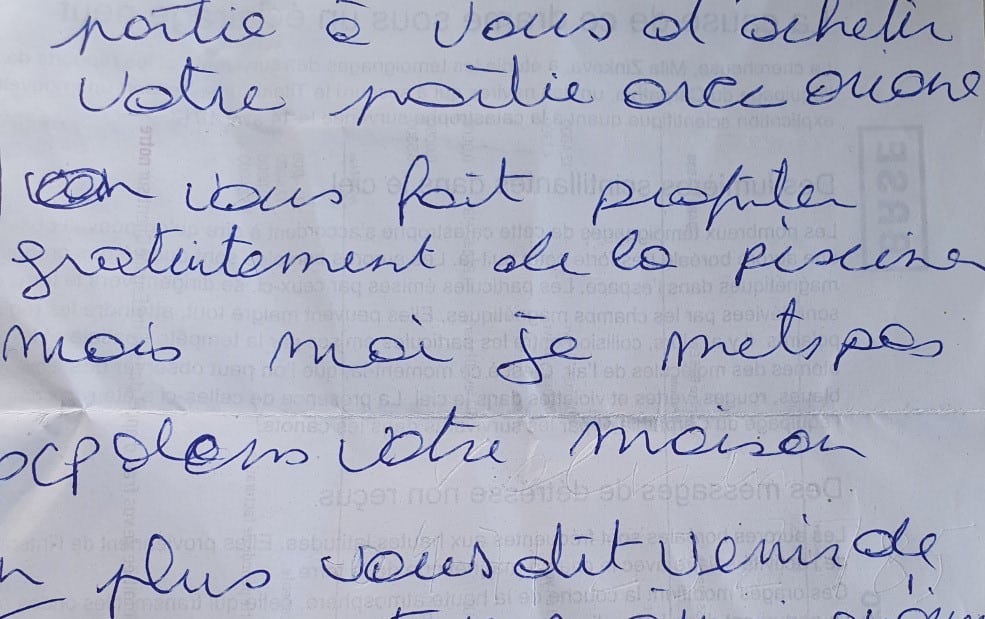 Exemple d'écriture défectueuse