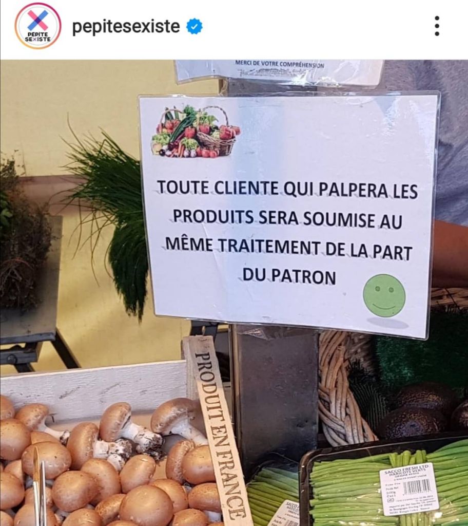 Affiche sexiste d'un commerçant