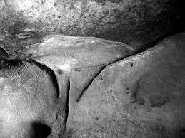 Photographie d’une gravure prehistorique dans la foret de Fontainebleau