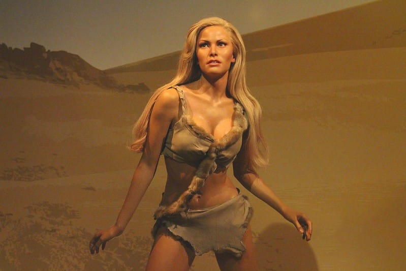 Representation de l’actrice Raquel Welch dans le film Un million d’années avant J.-C.